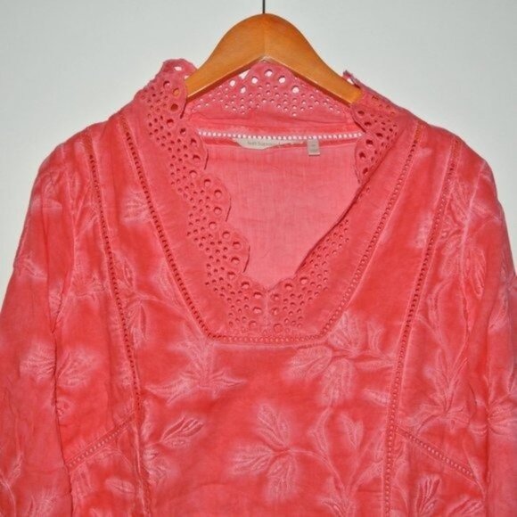 Soft Surroundings Deidre Tunic Top‎ Eyelet Plus 2X Embroidery Eyelet 3/4 Sleeve - Picture 4 of 10